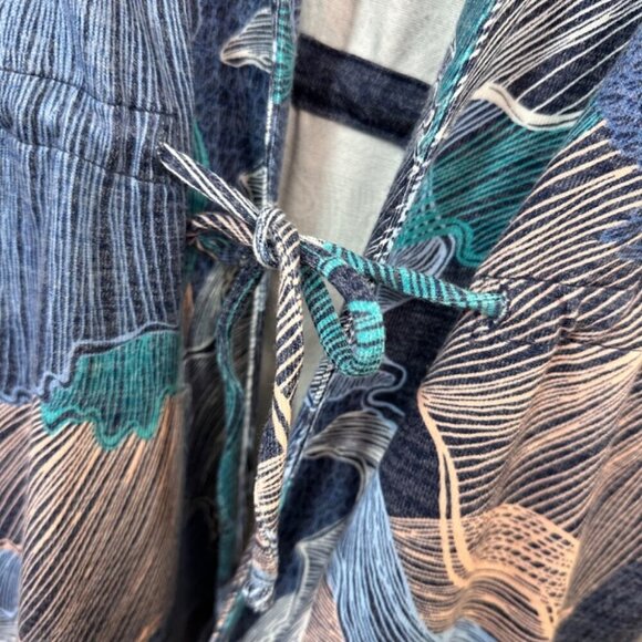 Chico’s Flowing Petals Lightweight Open Front Mermaid Print Jacket Size Small - Picture 9 of 16